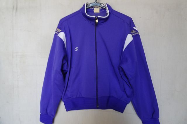 Champion/チャンピオン/CW-107/長袖トラックジャケット/ジャージ素材/前ジップアップ/袖ぐり白切替/スポーツ/青紫/Lサイズ(4/21R7)拍卖