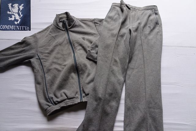 COMMUNITY/スウェット上下セットアップ/長袖ジャケット/スラックス長パンツ/カジュアル/リラックス/グレー杢/Lサイズ(4/24R7)拍卖