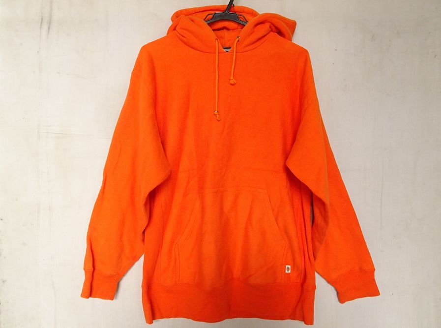 Dickies/ディッキーズ/長袖パーカ/フーディー/表地スウェット/裏起毛/身頃脇リブ素材切替/無地/シンプル/オレンジ/Mサイズ(4/7R7)拍卖