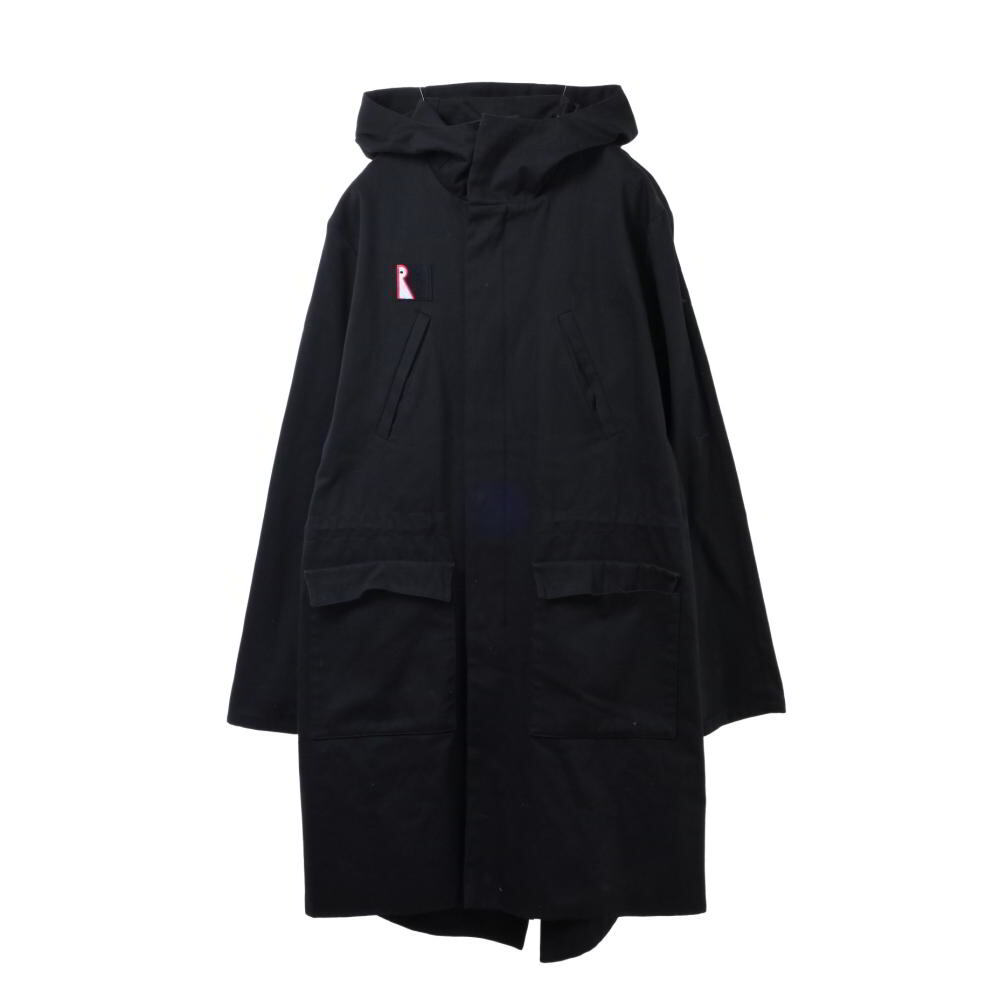 美品 RAF SIMONS × FRED PERRY バックプリント モッズコート 36 ブラック ラフシモンズ KL4BSUSP73拍卖