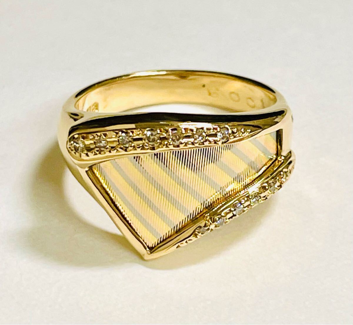 ☆K18 ダイヤ0.08ct付きリング 13.5号☆拍卖