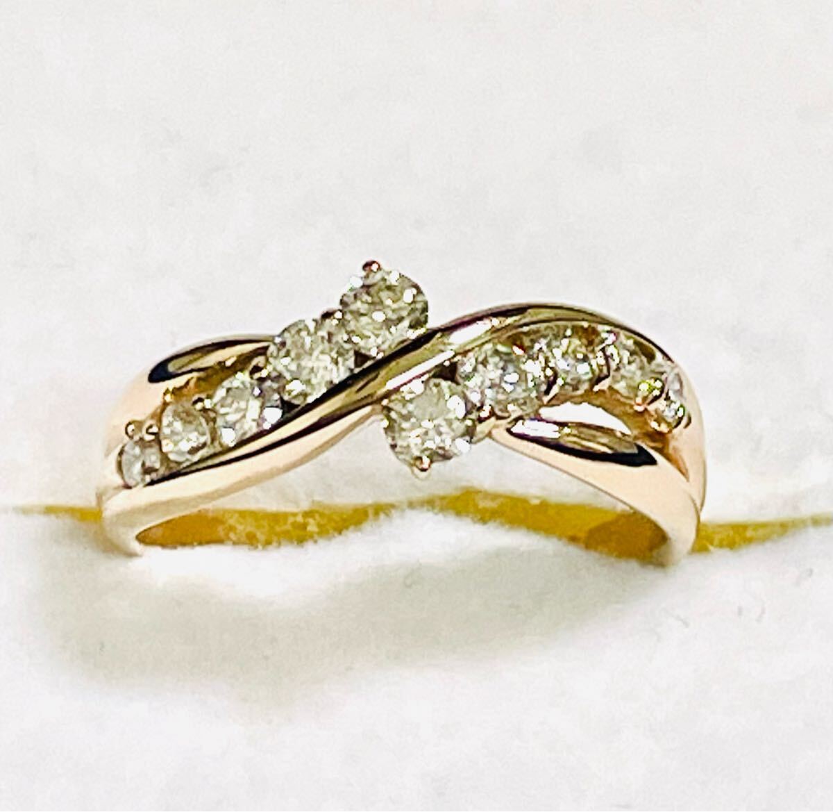 ☆K18PG ダイヤ0.51ct付きリング 8.5号☆拍卖