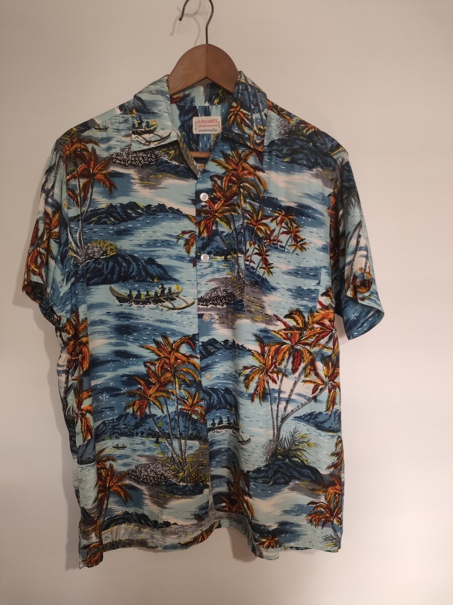 60s EXBLOOKレーヨンアロハシャツ日本製 M penny ビンテージ拍卖