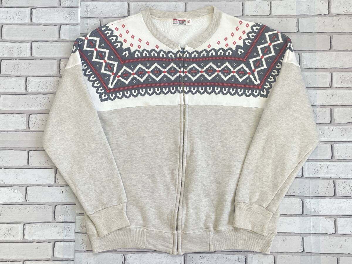 USED ウエアハウス WAREHOUSE フルジップスウェット 雪柄 サイズ42拍卖