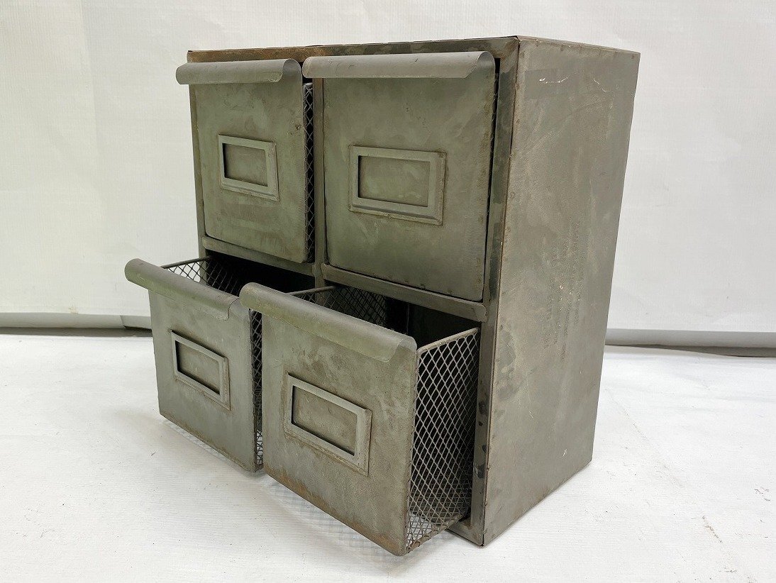 ヴィンテージ!ゲシュマック キャビネット 4 幅30×奥行15×高さ30cm アイアン ブリキ レトロ アンティーク GESHMACK 質屋の質セブン C拍卖