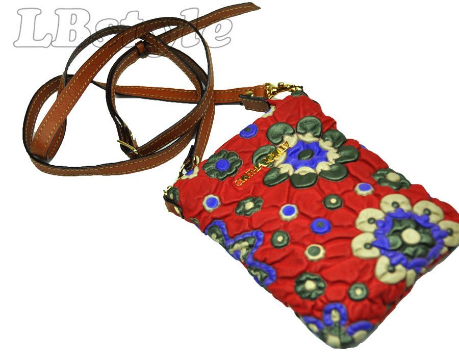 B0649 新品 Cynthia Rowley ミニ ショルダーバッグ アクセサリポーチ 財布 レディース シンシアローリー 財布 フラワー 豚革/牛拍卖