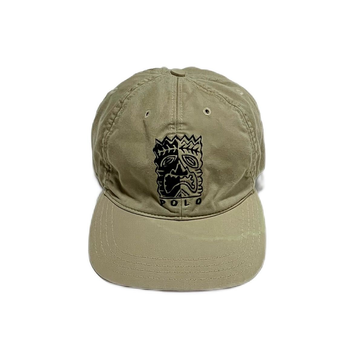 POLO SPORT ポロ スポーツ コットンキャップ USA製 アメリカ製 90’s 90年代 Tiki ハワイ オリーブ 帽子 ラルフローレン 刺繍 拍卖