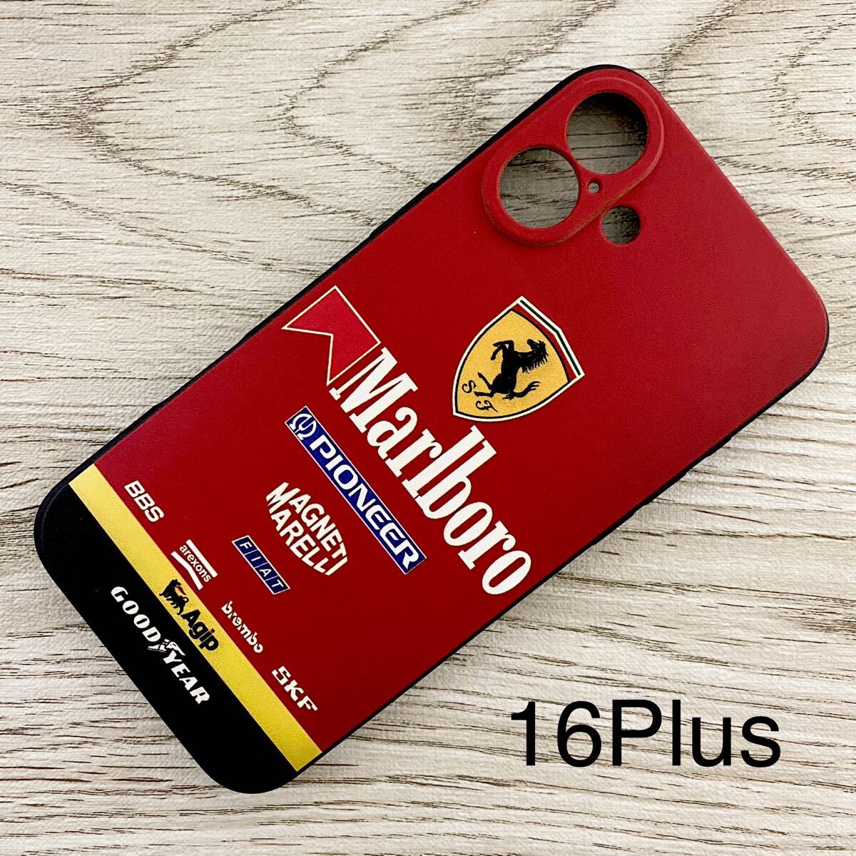 マールボロ フェラーリ iPhone 16 Plus ケース F1 Ferrari マルボロ プロスト アレジ シューマッハ スマホ拍卖