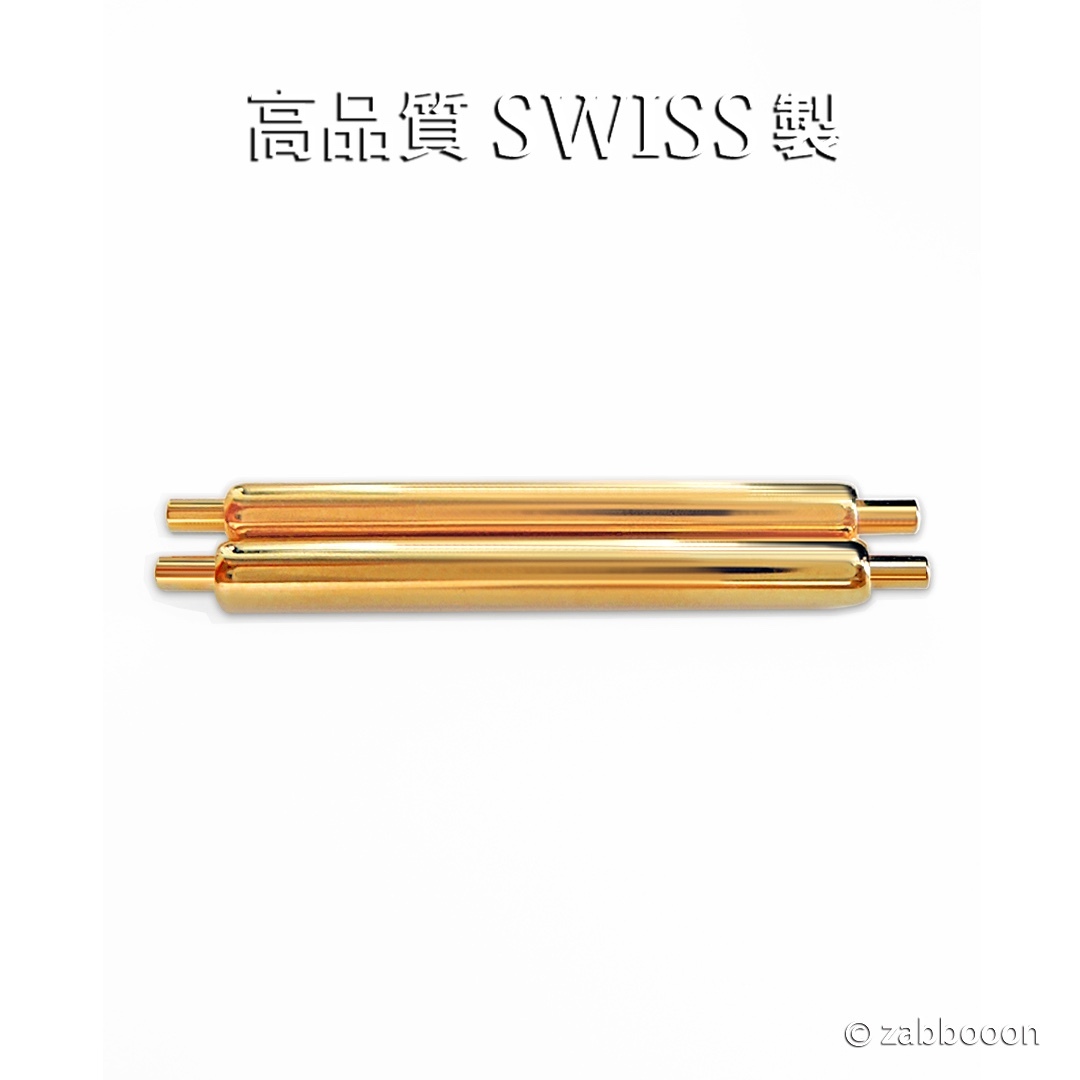 太い バネ棒 20mm【高品質スイス製】ヴィンテージ Gilt ゴールド 金メッキ仕上げ 未使用 2本セット Patek Philippe Ref.130等へ拍卖