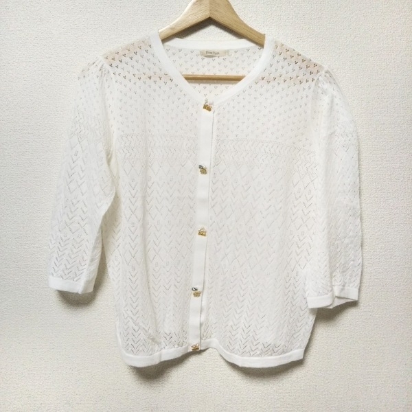 ローズティアラ Rose Tiara カーディガン サイズ42 L - 白 レディース 長袖/パール/ラインストーン 美品 トップス拍卖