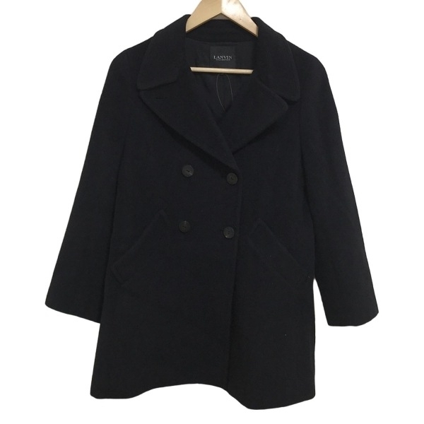 ランバンコレクション LANVIN COLLECTION Pコート サイズ38 S - 黒 メンズ 長袖/冬/秋/アンゴラ×ウール コート拍卖