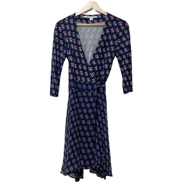 ダイアン・フォン・ファステンバーグ DIANE VON FURSTENBERG(DVF) カーディガン サイズ4 S - ダークネイビー×マルチ レディース トップス拍卖