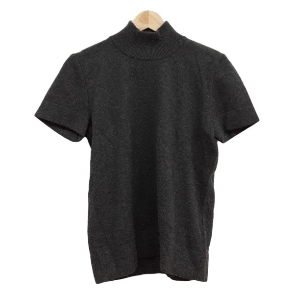 フォクシー FOXEY 半袖セーター/ニット サイズ40 M 4095 - ダークグレー レディース ハイネック/カシミヤ 美品 トップス拍卖