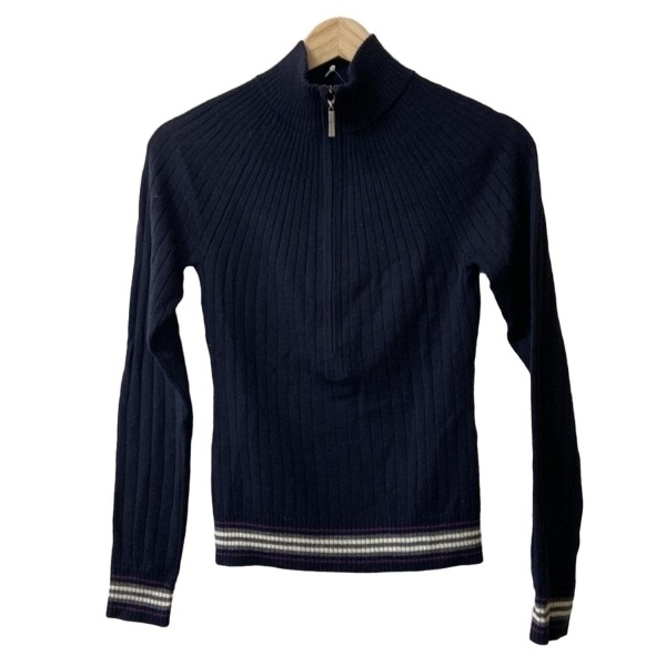 バーバリーロンドン Burberry LONDON 長袖セーター/ニット サイズ1 S - ダークネイビー×白×マルチ レディース トップス拍卖