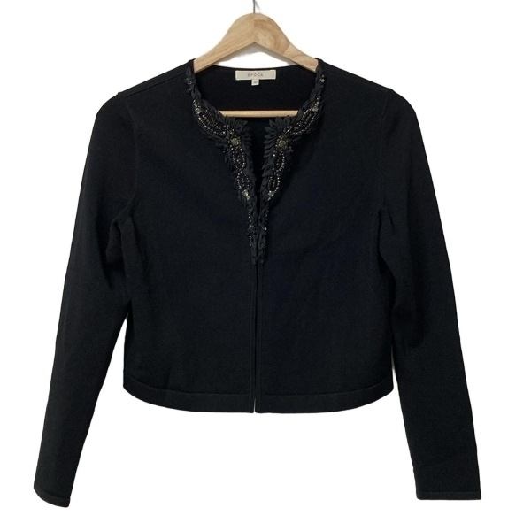 エポカ EPOCA カーディガン サイズ40 M - 黒 レディース 長袖/ビーズ/ビジュー 美品 トップス拍卖