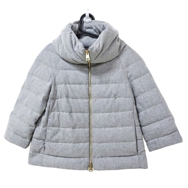 ヘルノ HERNO ダウンコート サイズ44 L - グレー レディース 長袖/ジップアップ/秋/冬 コート拍卖