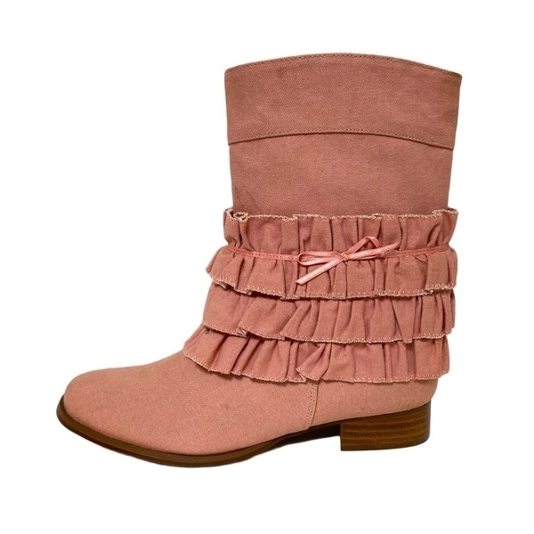 ピンクハウス PINK HOUSE ショートブーツ L - ピンク レディース フリル 靴拍卖