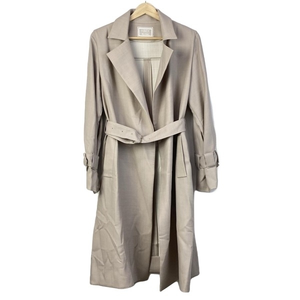 フォクシー FOXEY サイズ40 M 37910 - グレーベージュ レディース 長袖/リボン/ロング丈/春/秋 コート拍卖