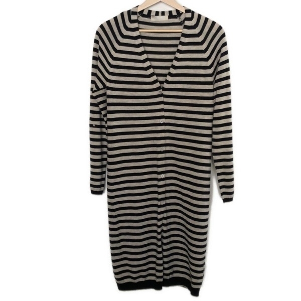 マックスマーラ S Max Mara カーディガン サイズS - アイボリー×黒 レディース 長袖/ボーダー/ロング丈 トップス拍卖