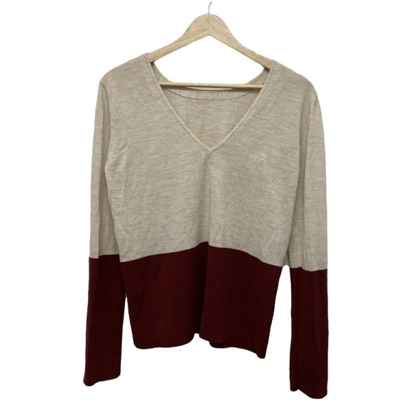 マルニ MARNI 長袖セーター/ニット サイズ44 L - アイボリー×ボルドー レディース トップス拍卖