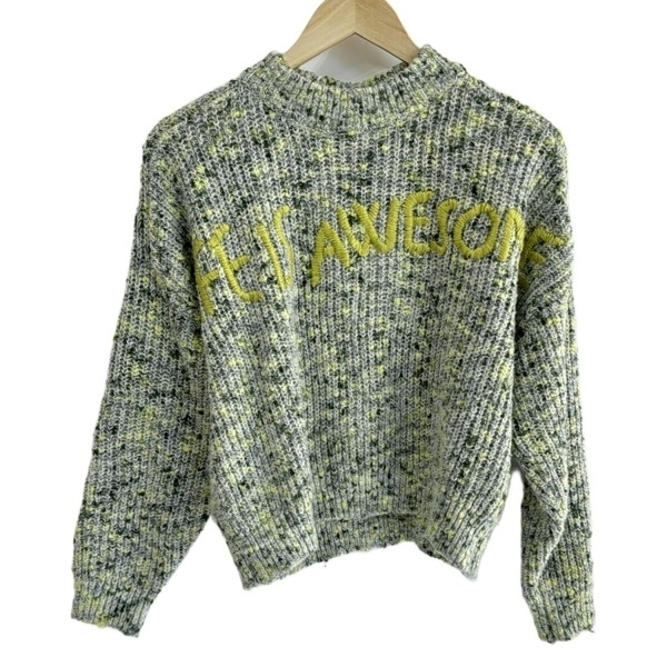 デシグアル Desigual 長袖セーター/ニット サイズS - イエローグリーン×ダークグリーン×マルチ レディース ハイネック 美品 トップス拍卖