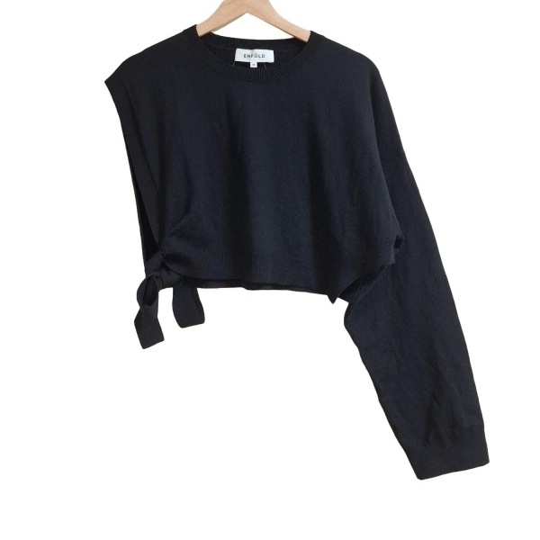 エンフォルド ENFOLD セーター/ニット サイズ38 M - 黒 レディース 変形袖/クルーネック トップス拍卖