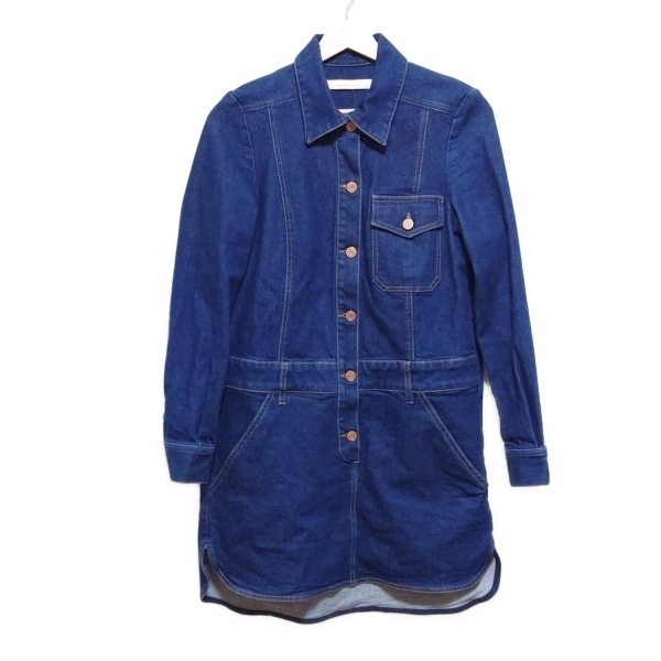 シーバイクロエ SEE BY CHLOE サイズ38 M - ネイビー レディース レギュラーカラー/長袖/ひざ丈/デニム 美品 ワンピース拍卖