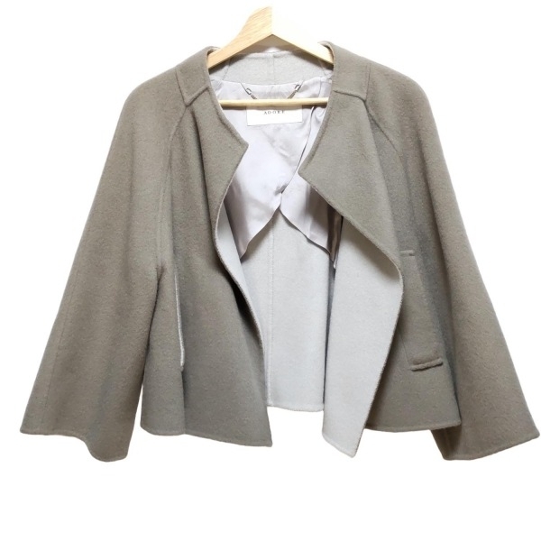 アドーア ADORE ブルゾン サイズ36 S - グレーベージュ×ライトグレー レディース 長袖/春/秋 美品 ジャケット拍卖