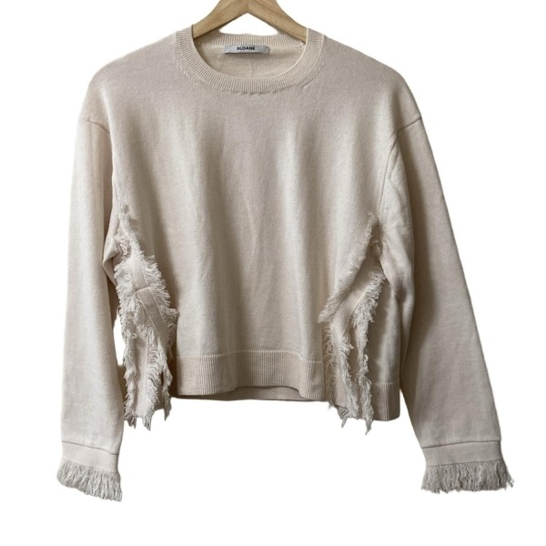 スローン SLOANE 長袖セーター/ニット サイズ1 S - ピンクベージュ レディース クルーネック/フリンジ 美品 トップス拍卖