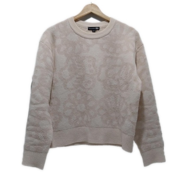 マリメッコ marimekko 長袖セーター/ニット サイズM - ベージュ×ライトベージュ レディース クルーネック/×UNIQLO トップス拍卖