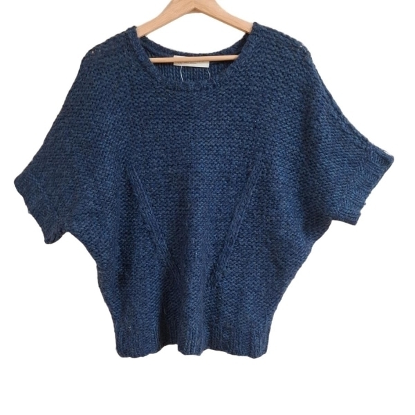 ビューティアンドユース ユナイテッドアローズ BEAUTY&YOUTH UNITEDARROWS 半袖セーター/ニット - ネイビー×ブルーグリーン レディース拍卖
