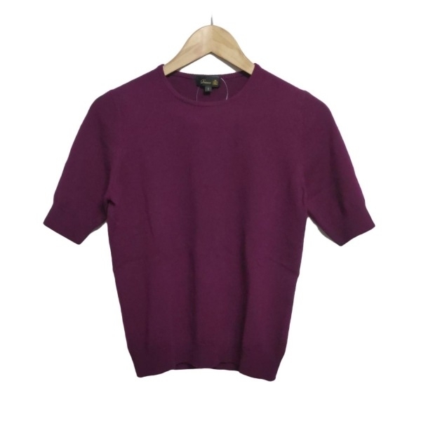 ドゥロワー Drawer 半袖セーター/ニット サイズ1 S - パープル レディース クルーネック/カシミヤ トップス拍卖