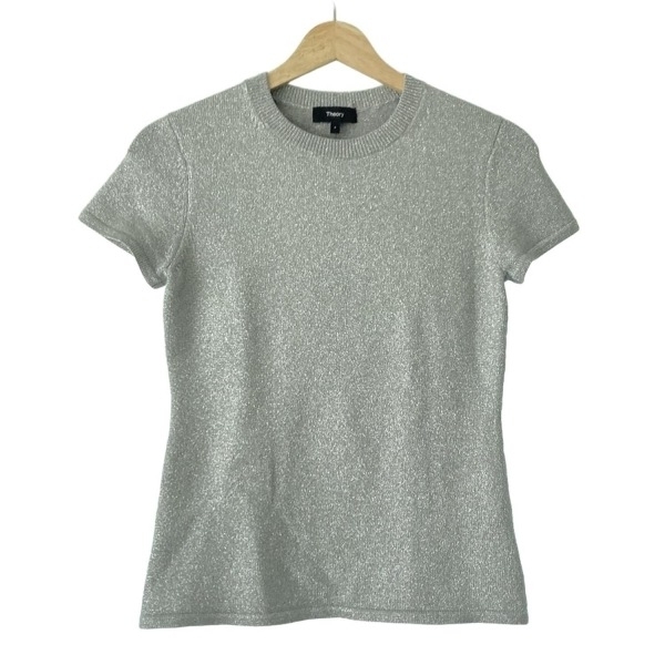 セオリー theory 半袖セーター/ニット サイズP M - グレー レディース ラメ 美品 トップス拍卖