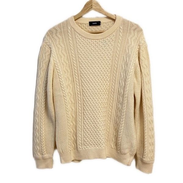 シップス SHIPS 長袖セーター/ニット サイズL - アイボリー メンズ クルーネック トップス拍卖