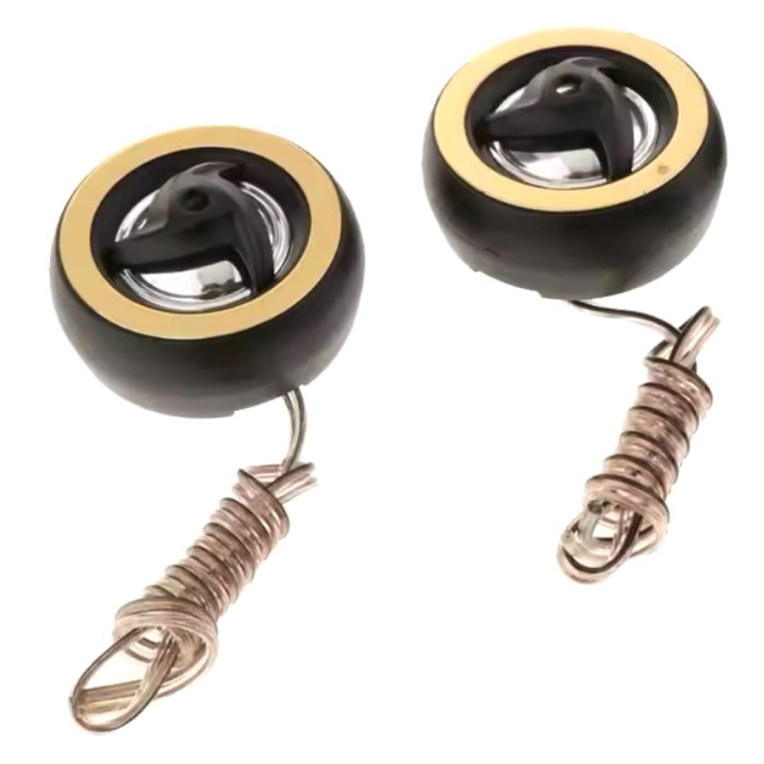 ツイーター 45mm ゴールドリム 高音域UP カーオーディオ 高音質 ドーム型 98dB 2個セット 12V 3パターン取付 管理P2拍卖