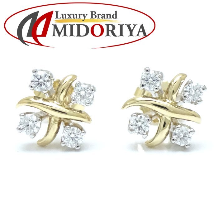 TIFFANY&Co. ティファニー シュランバーゼ ピアス ダイヤモンド K18YG イエローゴールドxPt950プラチナ /293415【中古】拍卖