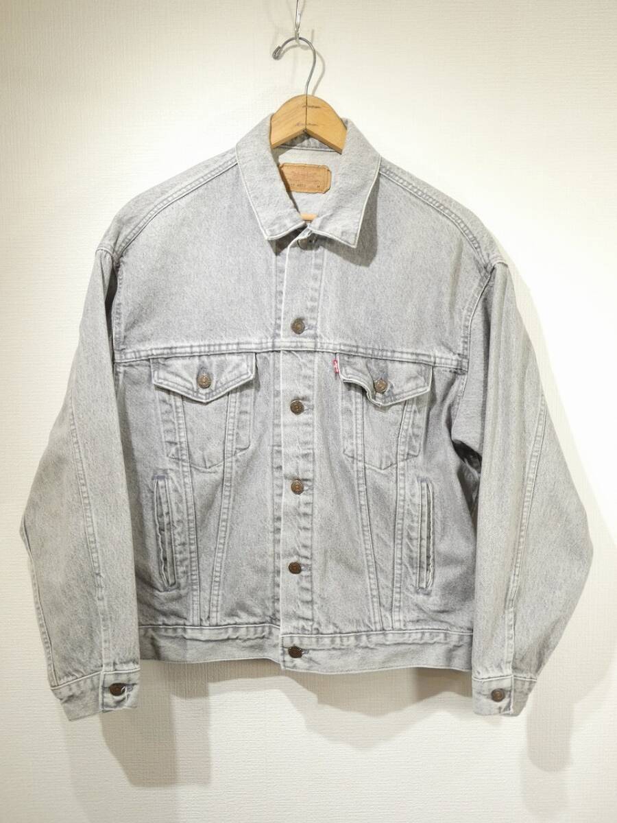 USA製 80s ビンテージ Levi's リーバイス 70507 4853 先染め グレー デニム ジャケット Gジャン M (L位) 70s 90s 70505 70506 ブラック拍卖