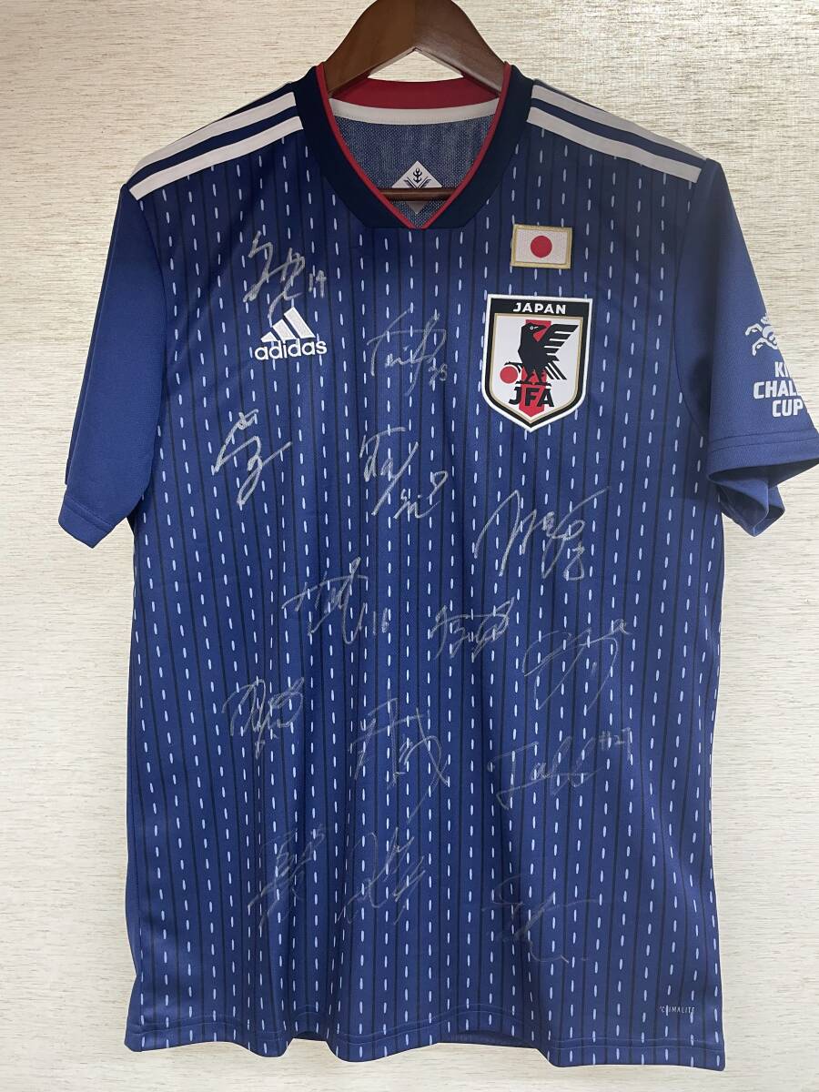 ☆キリンチャレンジカップ2019 日本代表 サイン入りユニフォーム adidas アディダス 額付き拍卖