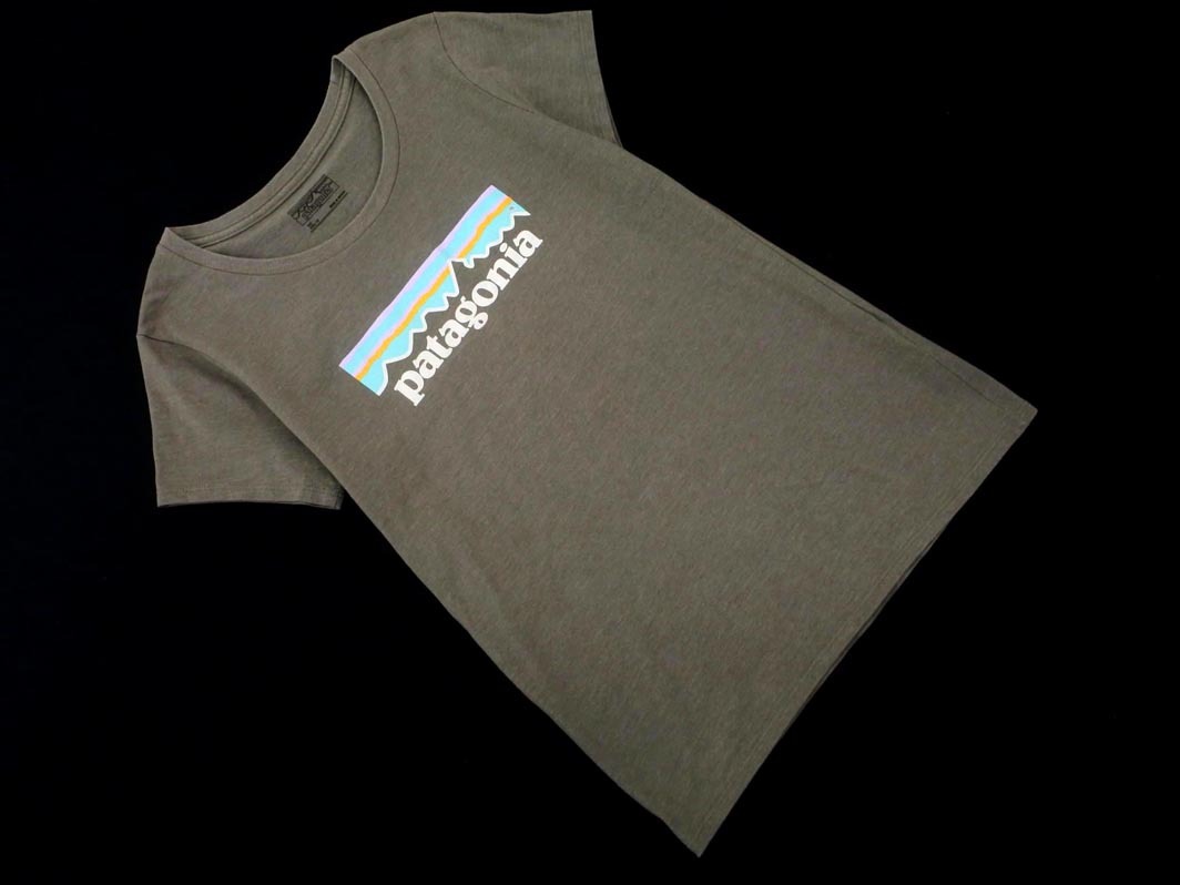 ネコポスOK Patagonia パタゴニア ロゴ プリント Tシャツ size14(155cm)/グレー ■◆ ☆ fdb4拍卖