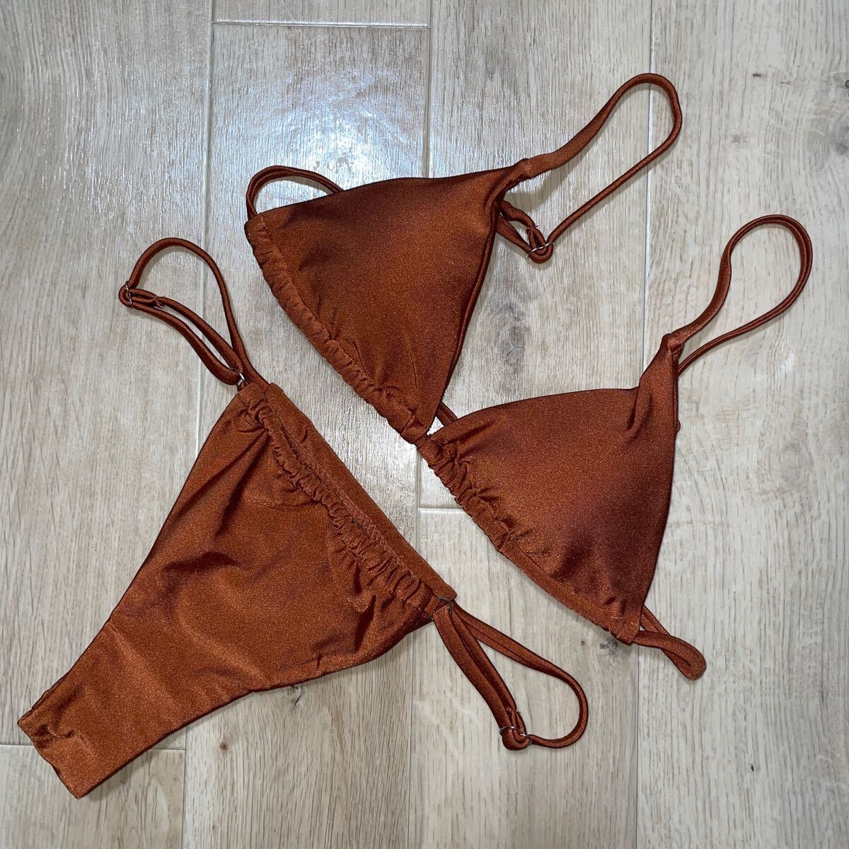 水着 S ブラウン 茶 ブラジリアン ビキニ フェミニンカラー 新品 海 ビーチ 川 プール BEACH Tバック拍卖