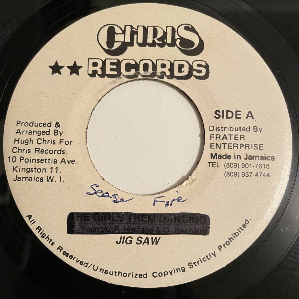 試聴 /JIG SAW / SEASE FIRE /African Beat Riddim/Reggae/Dancehall/big hit !!/7inch/1112拍卖