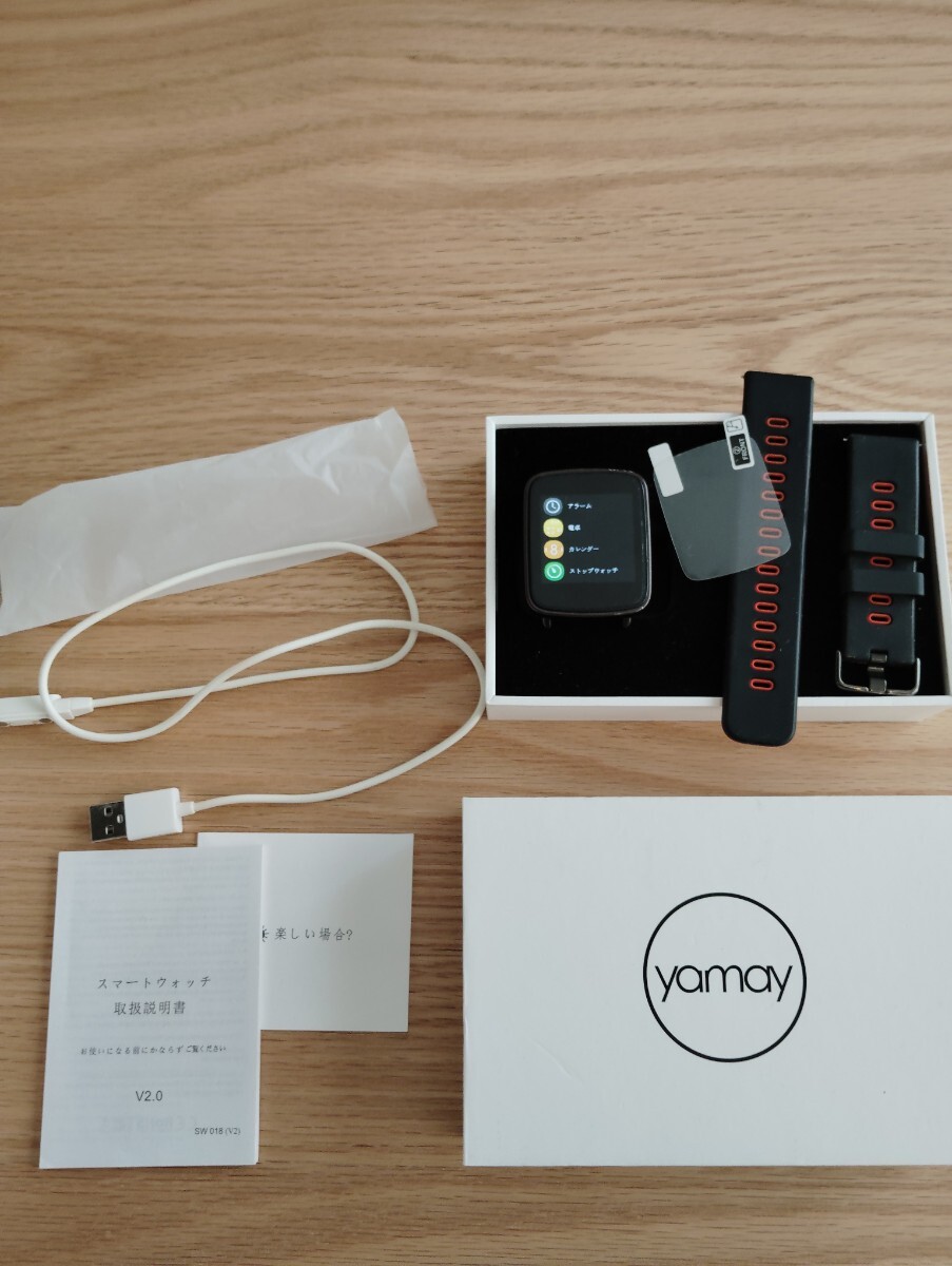 yamay スマートウォッチ SW018 ブラックレッド拍卖