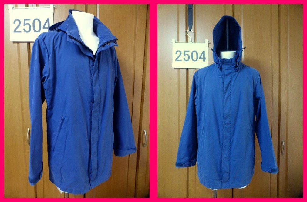 送料無料★無印良品・春秋ジップジャケットL ブルー 取外しOKフード付きブルゾン 脇下ベンチレーションホール 袖口ベルクロ 他高機能拍卖