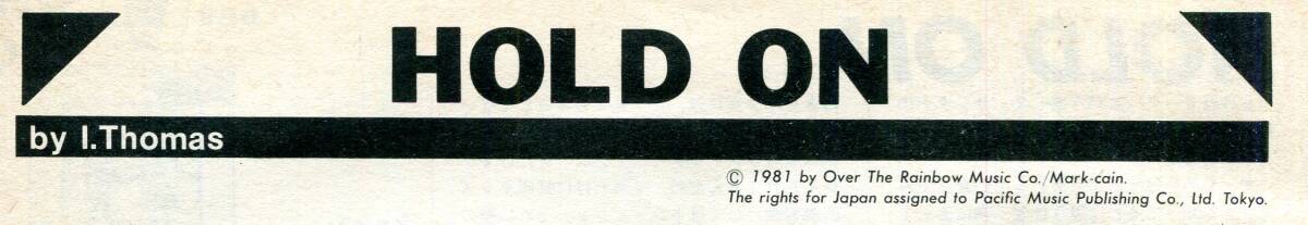 Santana サンタナ - Hold On ホールド・オン 楽譜 スコア 入手困難拍卖