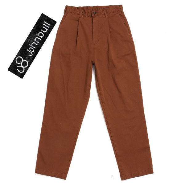 Johnbull フレックスワイドチノトラウザー パンツ 定価15,000円 sizeS ブラウン 21239 ジョンブル ワンタック拍卖