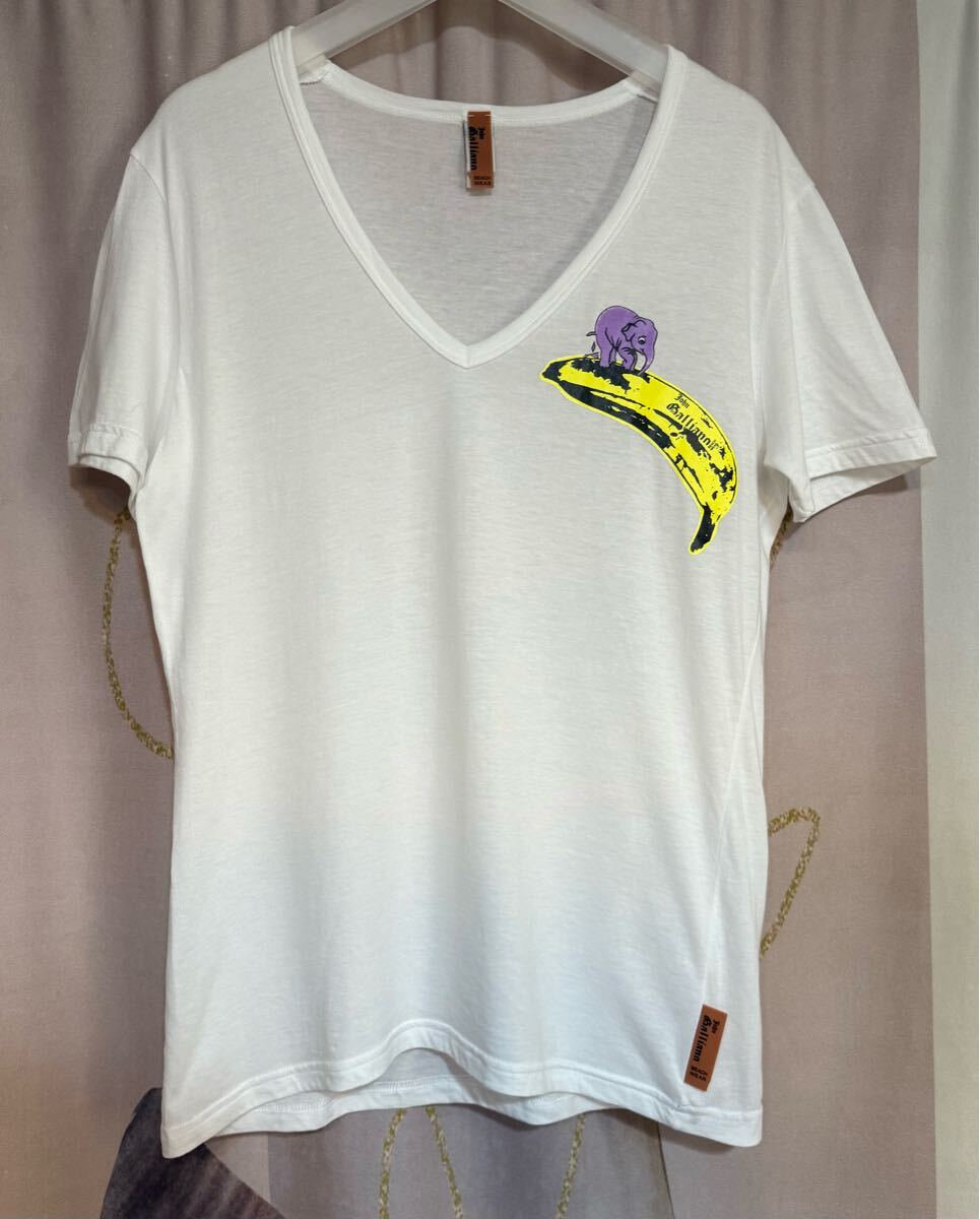 ジョンガリアーノ ゾウ バナナ ロゴ プリント コットン Tシャツ イタリア製拍卖