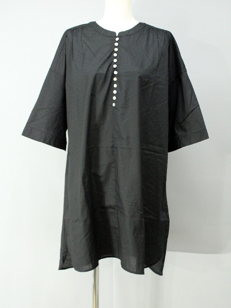 大きいサイズ未使用品 オルテンジア鎌倉/Hortensia KAMAKURA コットンチュニック 黒3L rl008拍卖