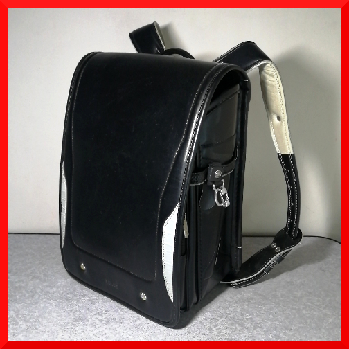 即決美品 kids ami ランドセル 黒 男の子用 使用期間7ヶ月 軽量 ワンタッチロック 反射板付き ソフトレザー 文具入学 子ども 孫 zak拍卖