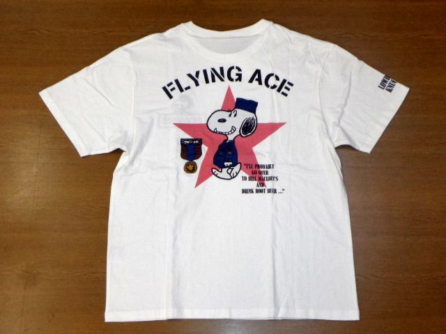LOW BLOW KNUCKLE PEANUTS コラボ Tシャツ スヌーピー/白XLサイズ/ロー ブロー ナックル SNOOPY 554400 ワンスター ONE STAR FLYING ACE拍卖