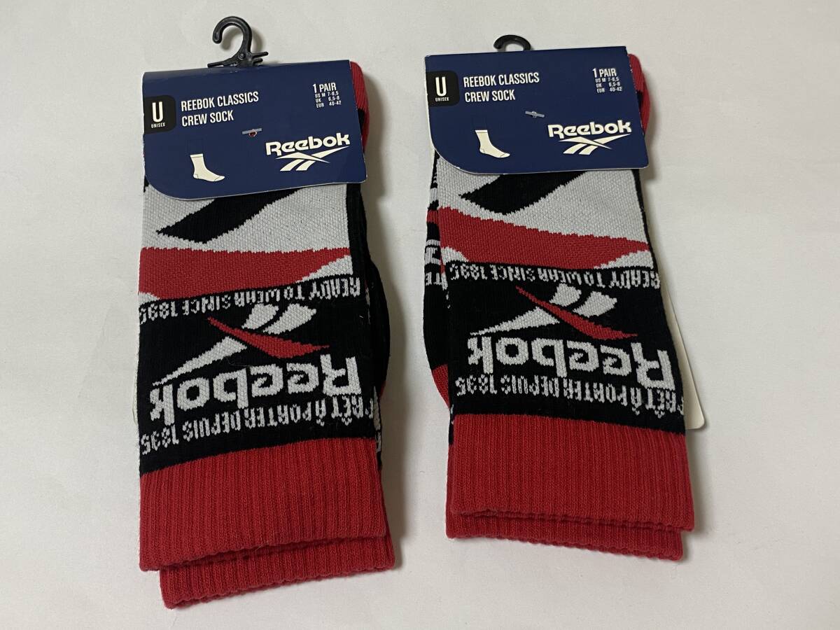 Reebok リーボック クラッシック CLASSICS CREW SOCK ソックス 靴下 24-26㎝ 2点 (同柄) 展示未使用品拍卖